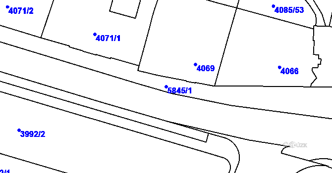 Parcela st. 5845/1 v KÚ Jihlava, Katastrální mapa