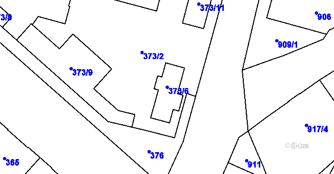 Parcela st. 373/6 v KÚ Jihlava, Katastrální mapa