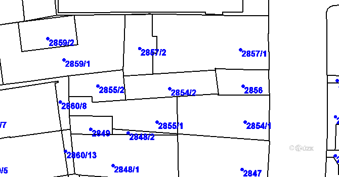 Parcela st. 2854/2 v KÚ Jihlava, Katastrální mapa