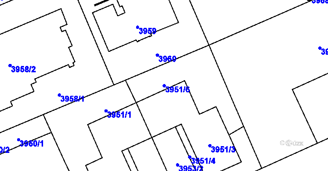Parcela st. 3951/6 v KÚ Jihlava, Katastrální mapa