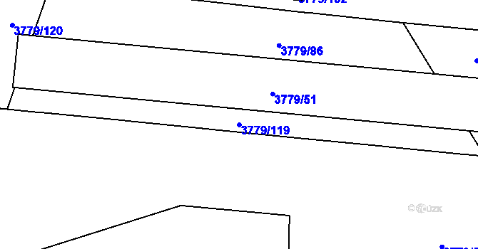 Parcela st. 3779/119 v KÚ Jihlava, Katastrální mapa