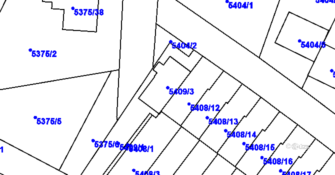 Parcela st. 5409/3 v KÚ Jihlava, Katastrální mapa