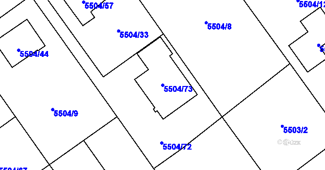 Parcela st. 5504/73 v KÚ Jihlava, Katastrální mapa