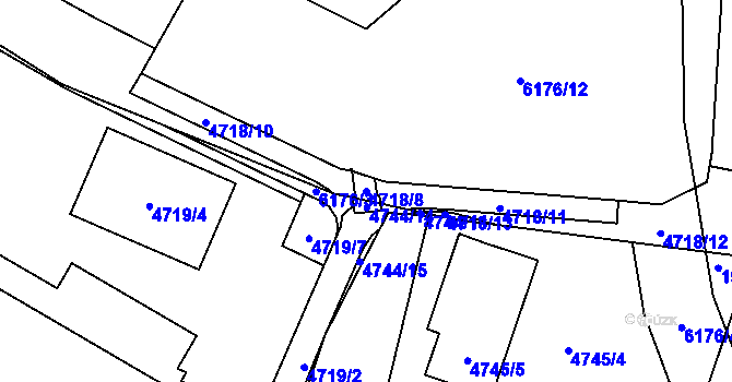 Parcela st. 4718/8 v KÚ Jihlava, Katastrální mapa
