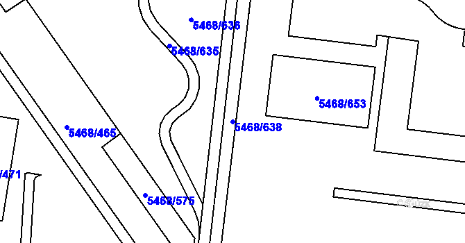 Parcela st. 5468/638 v KÚ Jihlava, Katastrální mapa