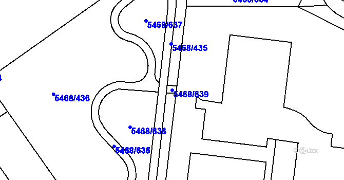 Parcela st. 5468/639 v KÚ Jihlava, Katastrální mapa