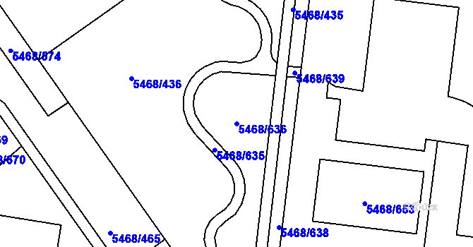 Parcela st. 5468/636 v KÚ Jihlava, Katastrální mapa