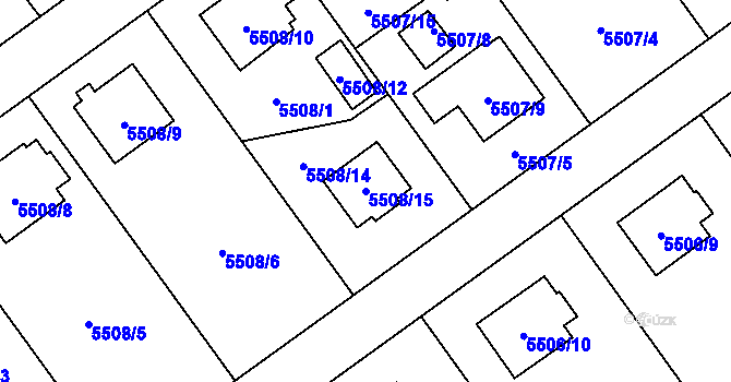 Parcela st. 5508/15 v KÚ Jihlava, Katastrální mapa