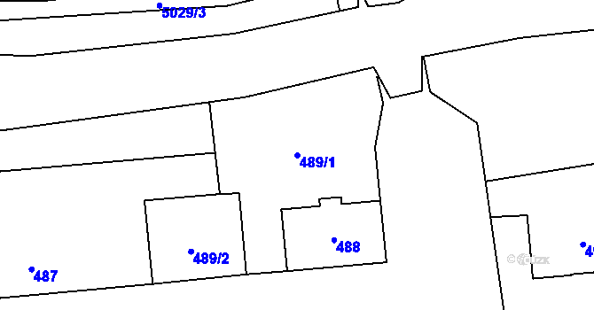 Parcela st. 489/1 v KÚ Jihlava, Katastrální mapa