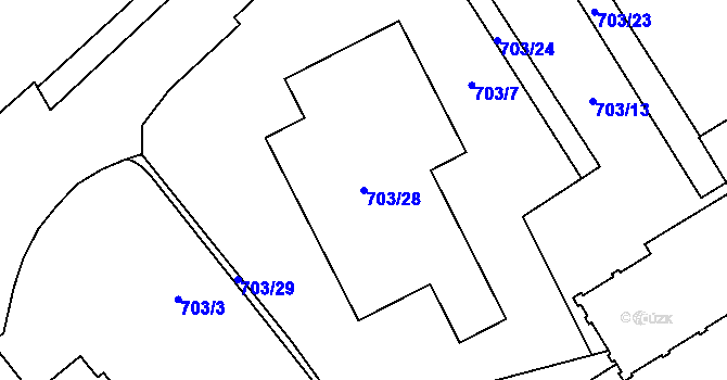 Parcela st. 703/28 v KÚ Jihlava, Katastrální mapa