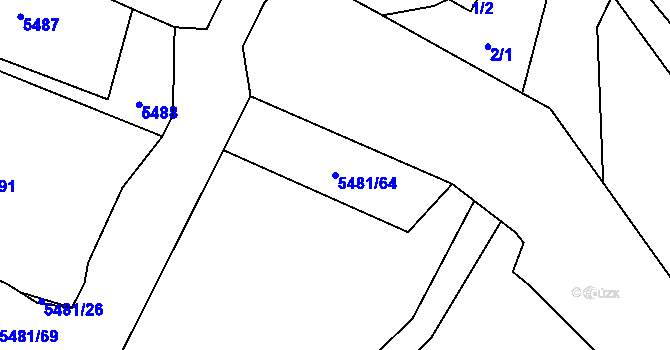 Parcela st. 5481/64 v KÚ Jihlava, Katastrální mapa