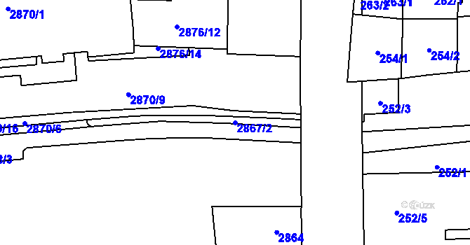 Parcela st. 2867/2 v KÚ Jihlava, Katastrální mapa