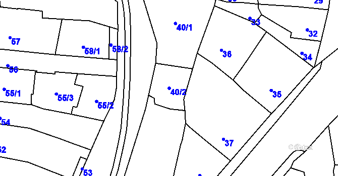 Parcela st. 40/2 v KÚ Jihlava, Katastrální mapa