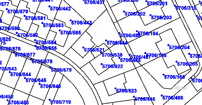 Parcela st. 5706/638 v KÚ Jihlava, Katastrální mapa