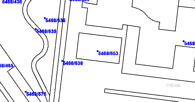 Parcela st. 5468/653 v KÚ Jihlava, Katastrální mapa