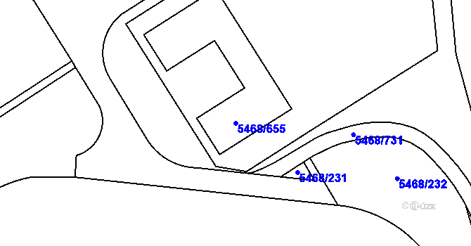 Parcela st. 5468/655 v KÚ Jihlava, Katastrální mapa