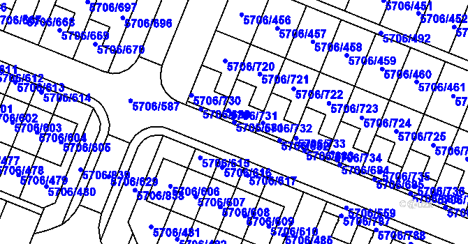 Parcela st. 5706/681 v KÚ Jihlava, Katastrální mapa
