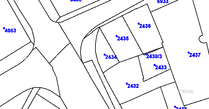 Parcela st. 2434 v KÚ Jihlava, Katastrální mapa