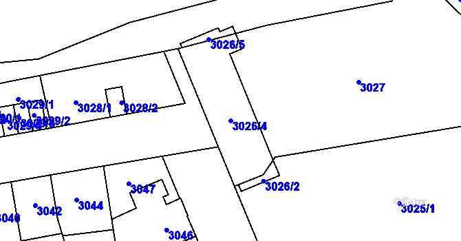 Parcela st. 3026/4 v KÚ Jihlava, Katastrální mapa