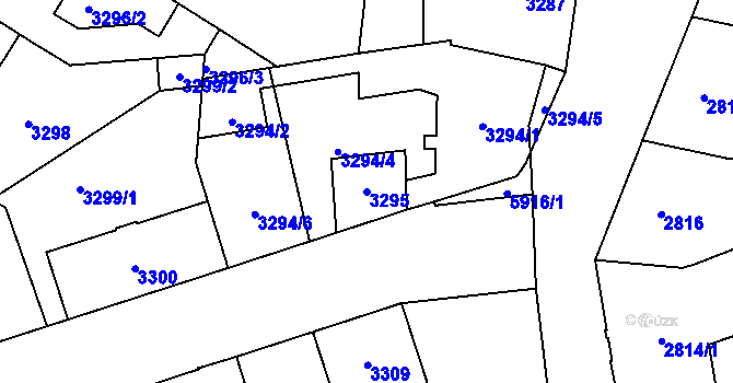 Parcela st. 3295 v KÚ Jihlava, Katastrální mapa