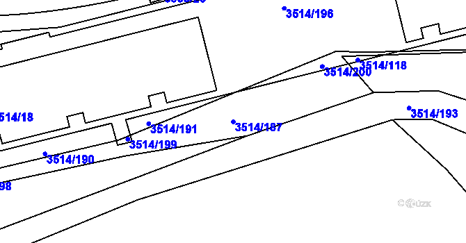 Parcela st. 3514/187 v KÚ Jihlava, Katastrální mapa