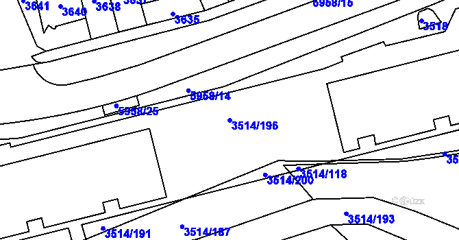 Parcela st. 3514/196 v KÚ Jihlava, Katastrální mapa