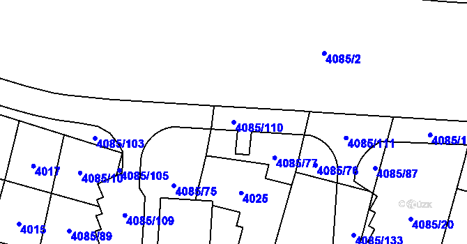 Parcela st. 4085/110 v KÚ Jihlava, Katastrální mapa