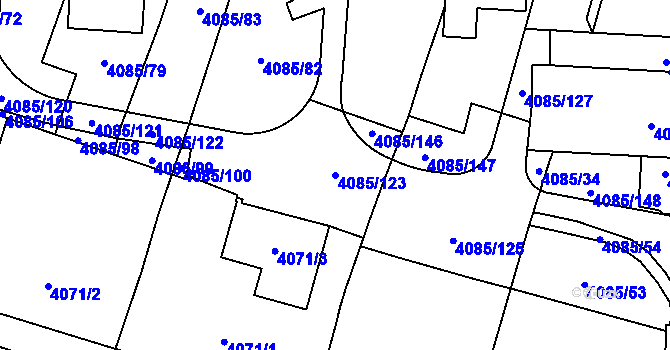 Parcela st. 4085/123 v KÚ Jihlava, Katastrální mapa