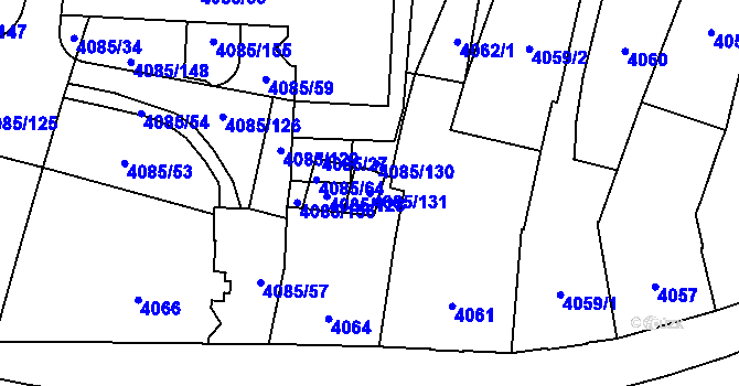 Parcela st. 4085/131 v KÚ Jihlava, Katastrální mapa