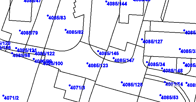 Parcela st. 4085/146 v KÚ Jihlava, Katastrální mapa