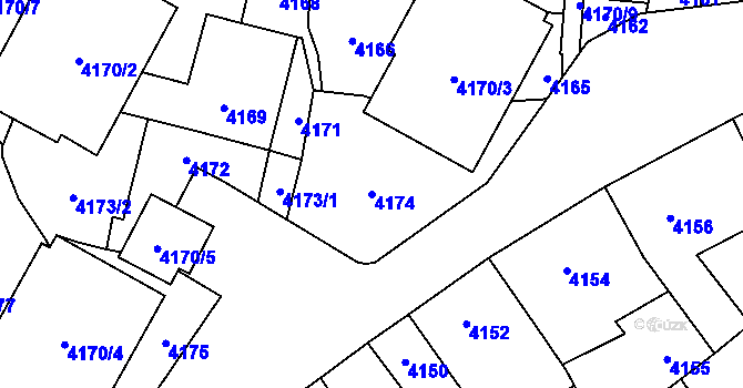 Parcela st. 4174 v KÚ Jihlava, Katastrální mapa