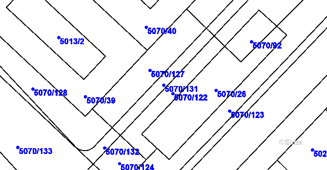 Parcela st. 5070/131 v KÚ Jihlava, Katastrální mapa