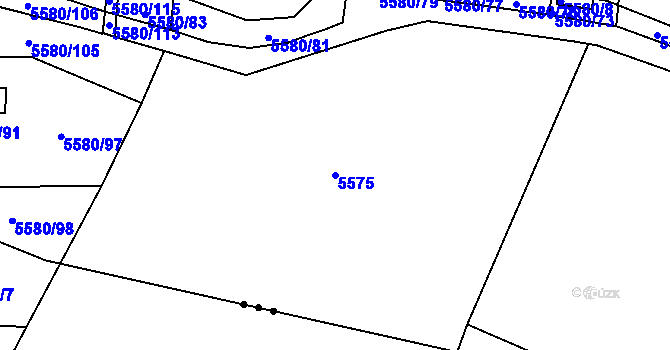 Parcela st. 5575 v KÚ Jihlava, Katastrální mapa
