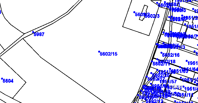 Parcela st. 5602/15 v KÚ Jihlava, Katastrální mapa