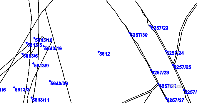 Parcela st. 5612 v KÚ Jihlava, Katastrální mapa