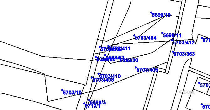 Parcela st. 5699/23 v KÚ Jihlava, Katastrální mapa