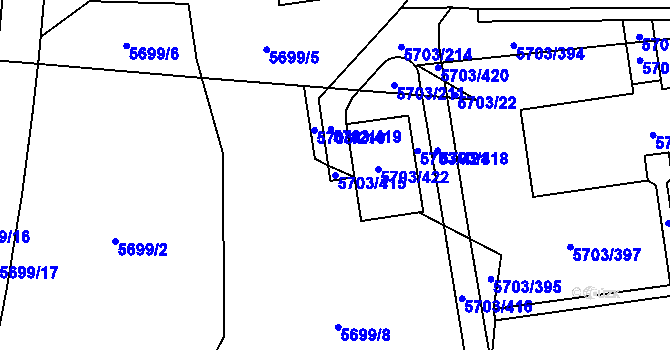 Parcela st. 5703/415 v KÚ Jihlava, Katastrální mapa