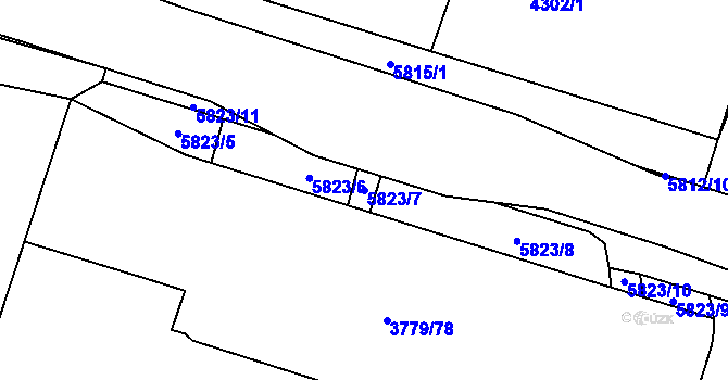 Parcela st. 5823/7 v KÚ Jihlava, Katastrální mapa