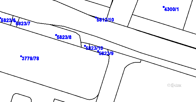 Parcela st. 5823/9 v KÚ Jihlava, Katastrální mapa