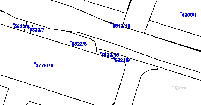 Parcela st. 5823/10 v KÚ Jihlava, Katastrální mapa