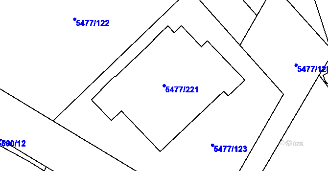 Parcela st. 5477/221 v KÚ Jihlava, Katastrální mapa