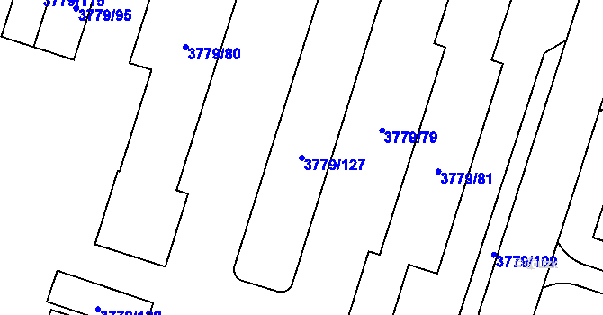 Parcela st. 3779/127 v KÚ Jihlava, Katastrální mapa
