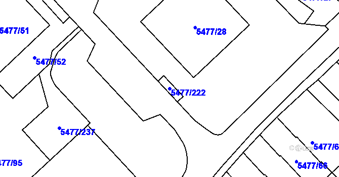 Parcela st. 5477/222 v KÚ Jihlava, Katastrální mapa