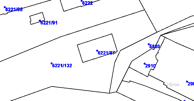 Parcela st. 6221/87 v KÚ Jihlava, Katastrální mapa