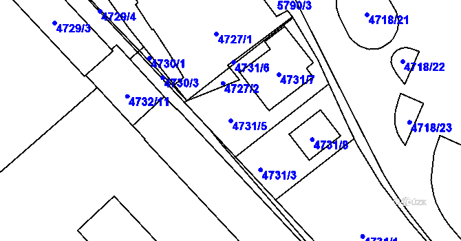 Parcela st. 4731/5 v KÚ Jihlava, Katastrální mapa