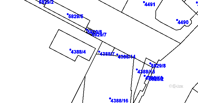 Parcela st. 4388/7 v KÚ Jihlava, Katastrální mapa
