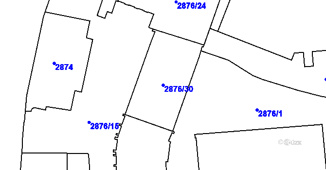 Parcela st. 2876/30 v KÚ Jihlava, Katastrální mapa