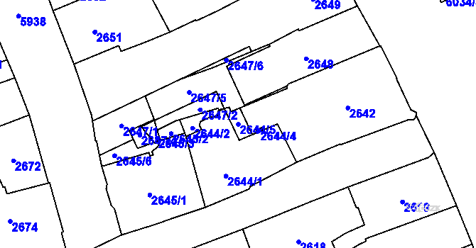 Parcela st. 2644/5 v KÚ Jihlava, Katastrální mapa