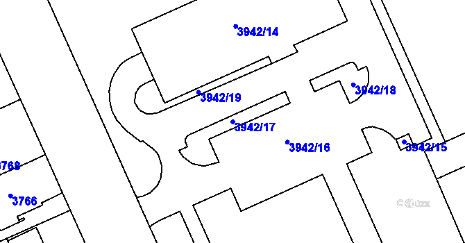 Parcela st. 3942/17 v KÚ Jihlava, Katastrální mapa