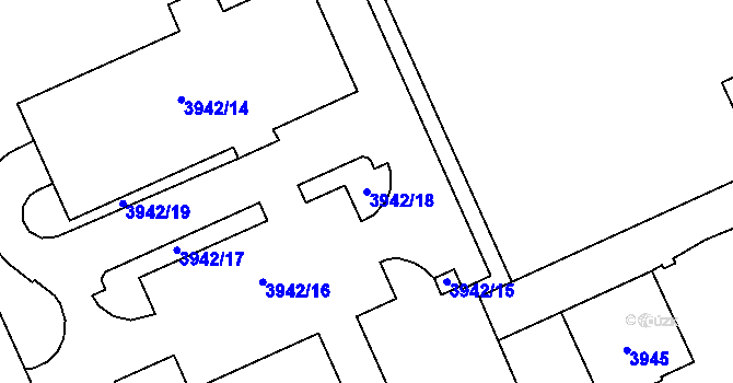 Parcela st. 3942/18 v KÚ Jihlava, Katastrální mapa